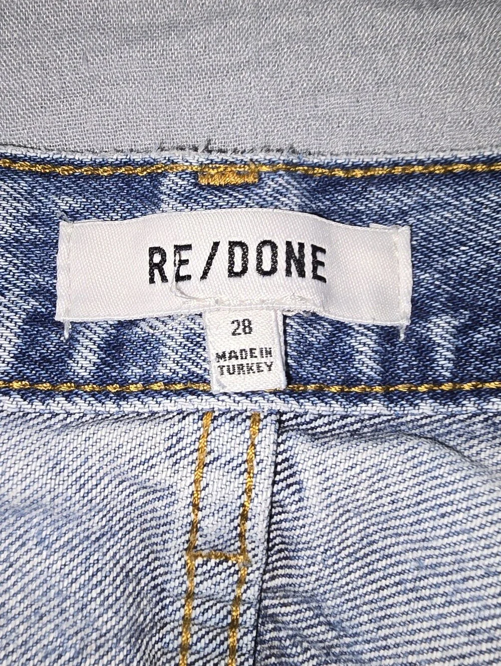 RE/DONE 90s Comfy High Rise Straight Leg Jeans Chilled Indigo Size 28
